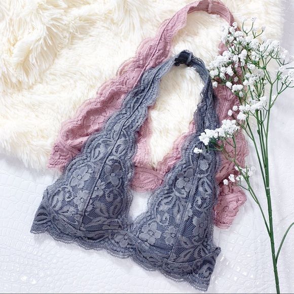 Infinity Raine Other - Charcoal Lace Halter Bralette Infinity Raine Other - Charcoal Lace Halter Bralette
